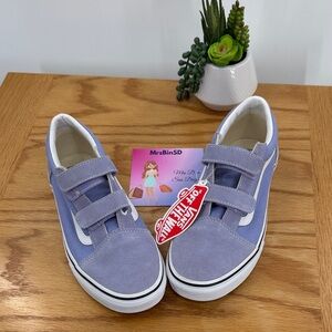 NWT Vans Old Skool V sneakers Pale Iris/True White hook-and-loop closures size 7